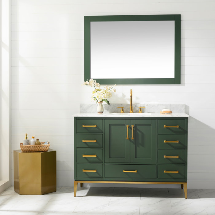 Mercury Row® Bruder 48" Single Bathroom Vanity Set with Mirror